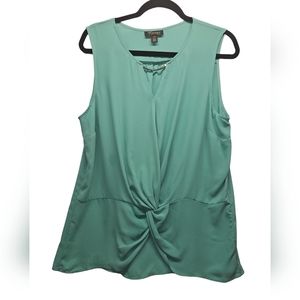 Thalia Sodi Sleeveless Blouse With Gold Metal Accent